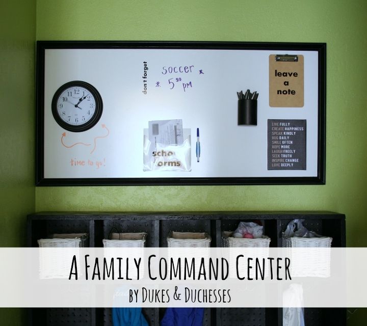 a family command center, cleaning tips, A family command center with a dry erase board background for doodling writing notes and keeping track of important events and reminders