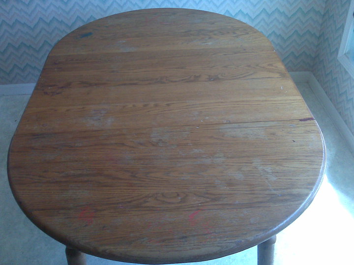 kitchen table refinishing, painted furniture, woodworking projects, Before