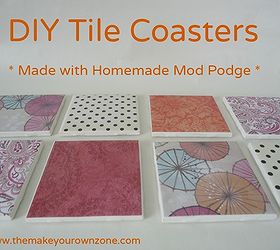 diy tile coasters easy and cheap, crafts, decoupage, Use different patterns of scrapbook paper for variety