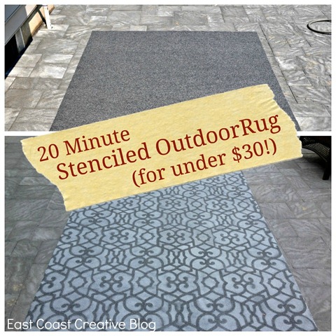 stenciled outdoor rugs, flooring, outdoor living, painting, Stencil it fast Jess and Monica rocked this stencil project