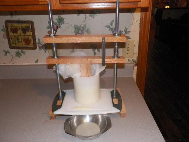 hand made cheese press and cheese, crafts, Cheese press