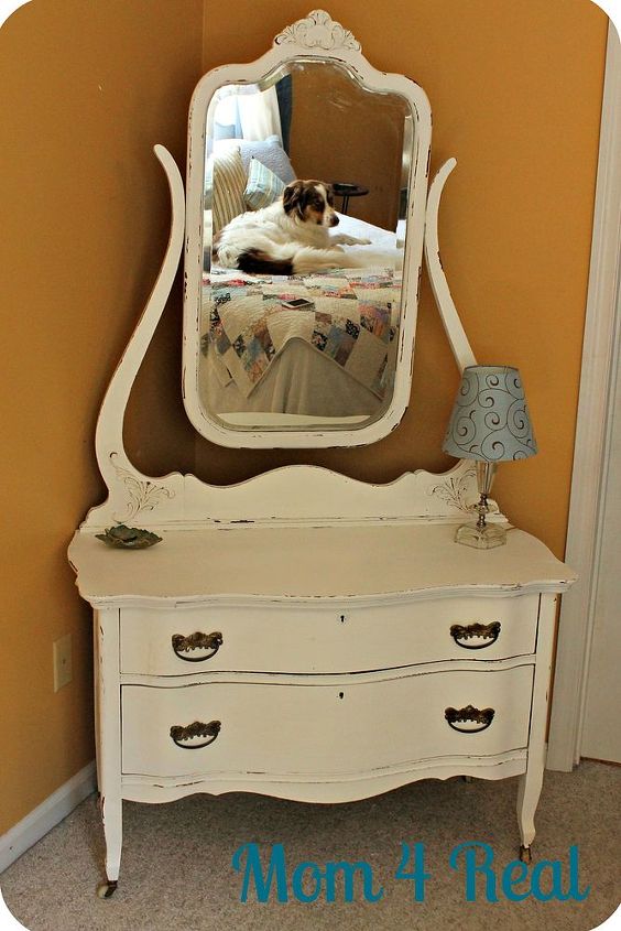 dresser painted with home made chalk paint, chalk paint, painted furniture, Chalk Painted Dresser