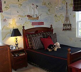 boys rooms, bedroom ideas, home decor, painting, This handpainted map has the names of family members for various islands beaches and coves for a fun personal touch