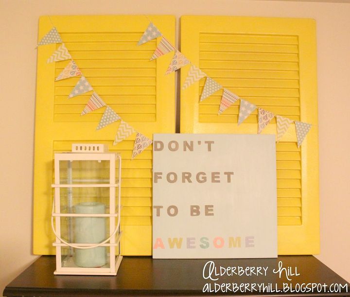 shutter display home decor, home decor, Bright New Look And an awesome sign alderberryhill blogspot com