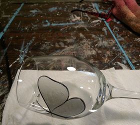 how to paint a wine glass, crafts, painting, Using the mid liner brush 2 and black paint outline the butterfly wings with two coats Allow drying 5 minutes between applications I find it to be easier to do this step if I lay the glass down