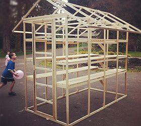 150 greenhouse, diy, gardening, homesteading, Here is the initial frame We built it in the front yard and moved it to the back