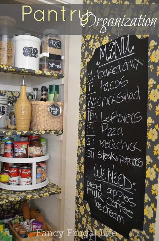 i organized my pantry with chalkboard vinyl labels canisters and baskets from, chalk paint, chalkboard paint, closet, crafts, organizing, My Pantry Makeover