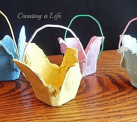 recycled egg carton mini spring baskets, crafts