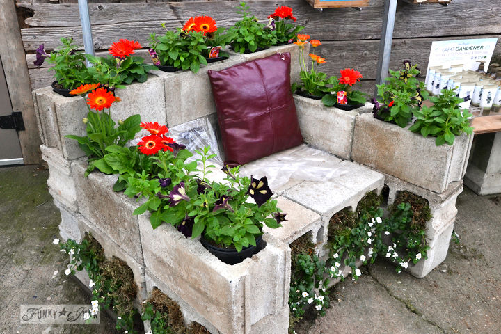 outrageous garden features and toolkit making ht meetup at milner, flowers, gardening, perennials, repurposing upcycling, When my eyes laid on this concrete chair I knew this party wouldn t disappoint Isn t it an amazing idea See how two of them sit together at the blog link