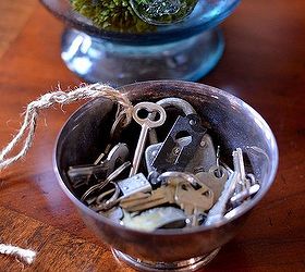 small changes in the entryway, foyer, home decor, Disgarded keys in a tarnished silver bowl