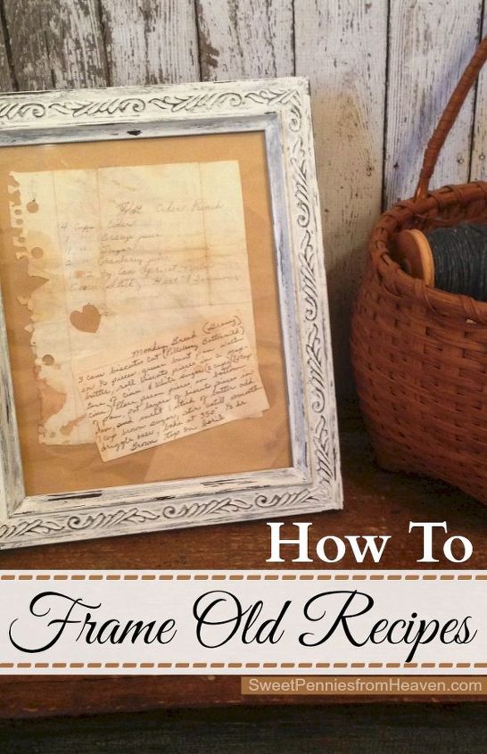 frame recipes perfect way to display mom or grandmas old recipes, crafts, repurposing upcycling, A frame proudly shows some of my mom s favorite old hand written recipes One of which belonged to her granny