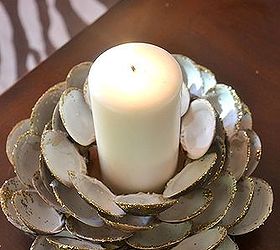 seashell candle holder, crafts, decoupage