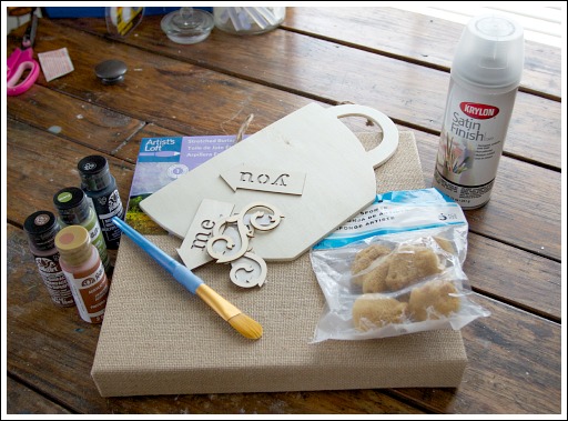 fun burlap canvas art project, crafts, Here are all the supplies I used