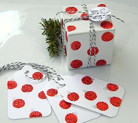 easy glitter tags and boxes, crafts, decoupage