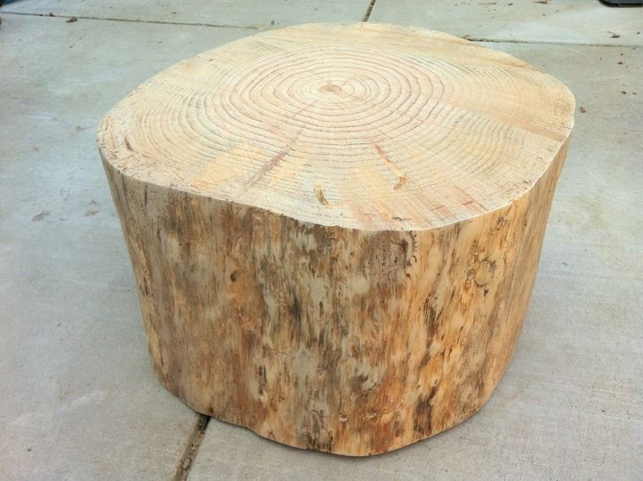 diy tree stump table, diy, painted furniture, Before