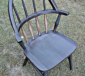 creating unique waxed finish using dark wax directly over chalk paint, chalk paint, painted furniture, A roadside rescue I transformed this chair using glue chalk paint and dark wax