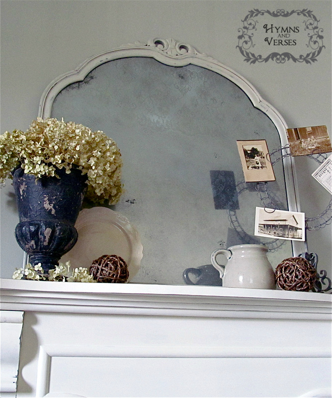 diy anthropologie lace mirror, painted furniture, Vintage Lace Mirror on Mantel