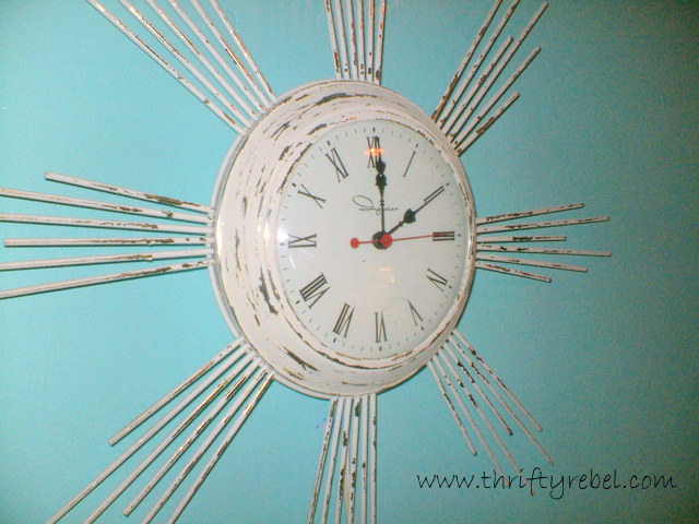 shabby chic vintage clock makeover, painting, repurposing upcycling, shabby chic, Another view of the after