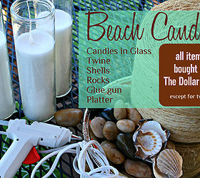 diy beach theme candles, crafts, home decor