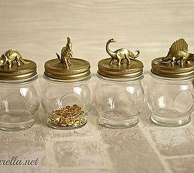 i took these jars from drab to dino mite, crafts, painting, repurposing upcycling