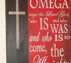 how to paint the alpha omega sign, crafts, painting, Close up to see the shadow of the font G in Omega shadow shows well in this pic By GranArt