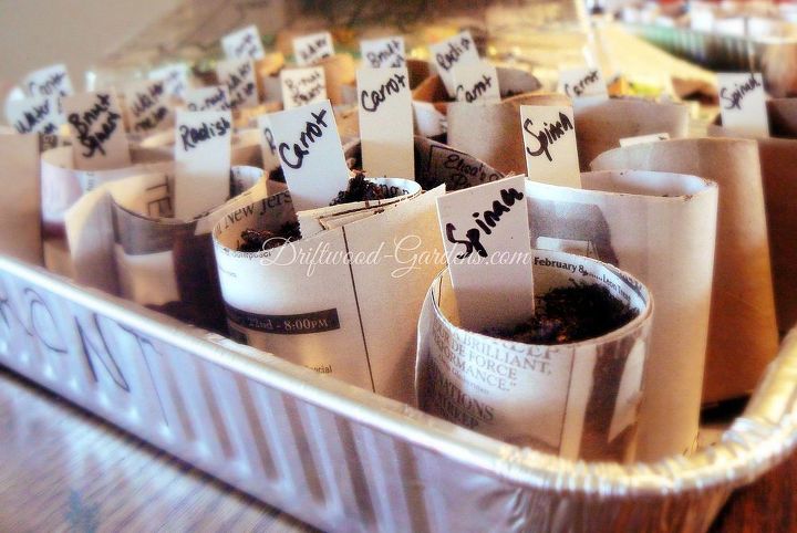 comeando as sementes para a horta 2014, Usamos cart es de visita antigos para marcar nossas sementes Dessa forma todo o pacote pode ir direto para o ch o quando brotar