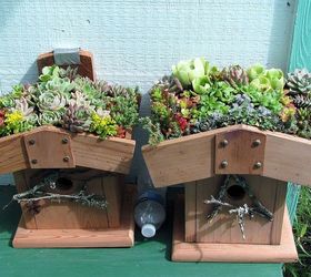 birdhouses, diy, gardening, outdoor living, pets animals, woodworking projects, Some of the first planted houses used as gifts