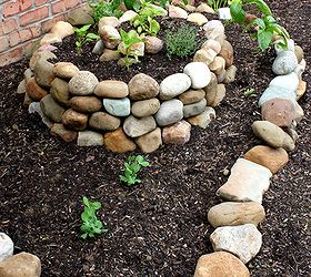 how to create a small vegetable garden using a garden spiral, gardening, Last year I stumbled upon a photo of a herb garden spiral and thought that this technique was perfect for my small vegetable garden