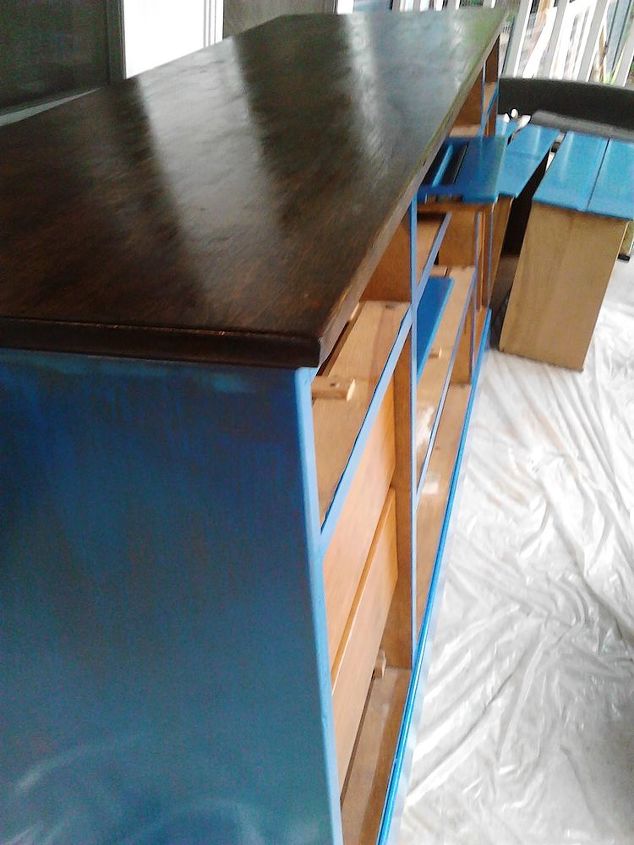 royal blue buffet, painted furniture