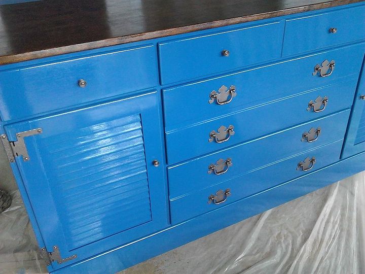 royal blue buffet, painted furniture