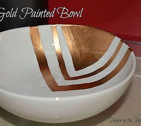 gold painted bowl, crafts