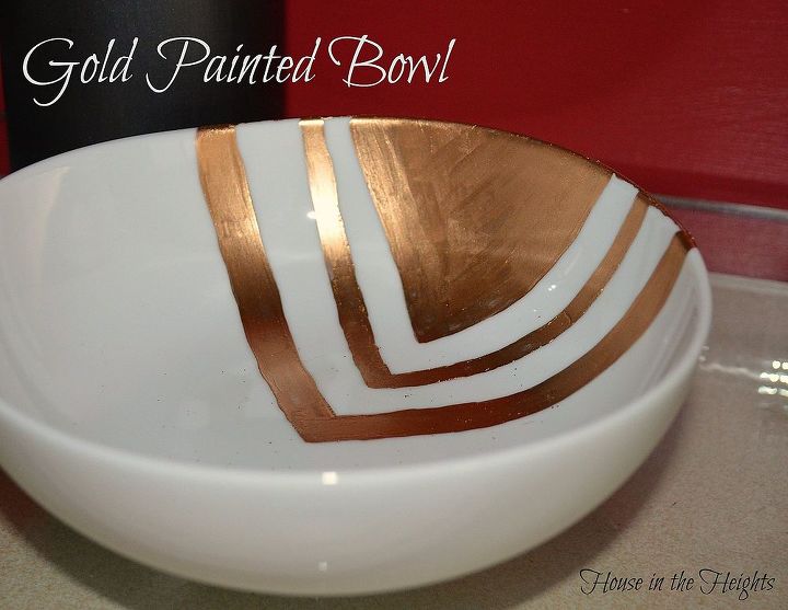 gold painted bowl, crafts