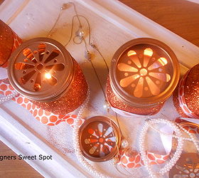mason jar candles, crafts, mason jars, repurposing upcycling, seasonal holiday decor, More information on the blog