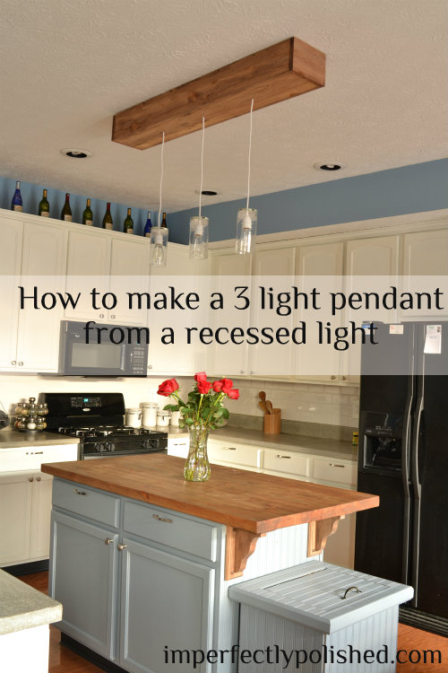 How To Create A 3 Pendant Light Fixture From Recessed Hometalk How To Create A 3 Pendant Light Fixture From Recessed Home Decor