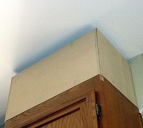 how to heighten the tops of your kitchen cabinets, kitchen cabinets, kitchen design, woodworking projects, Build a box using pine plywood in a smooth finish Anchor the box to the top of your existing cabinets