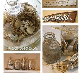 5 easy seashell display ideas, home decor, My NeSts holding shells under glass collected sand from beaches on vacations and more