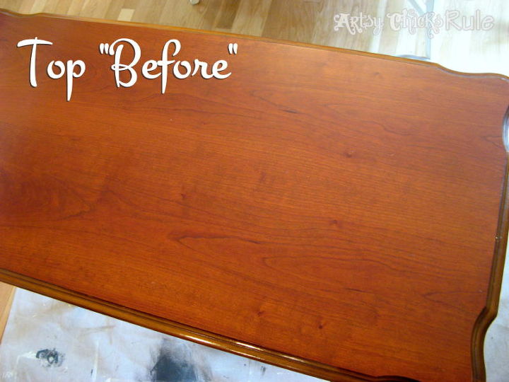 update old wood stained furniture easily quickly, chalk paint, painted furniture, The top before my previous refinish job done the old fashioned way 17 years prior