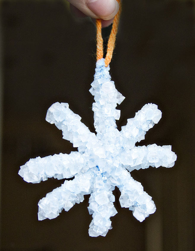 crie um ornamento de cristal de floco de neve ou uma janela pendurada, Foi assim que ficou cinco horas antes de secar completamente Que chul