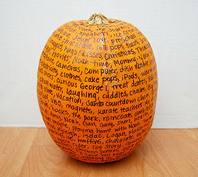 pumpkin carving ideas inspiration, seasonal holiday d cor, thanksgiving decorations, OUR FAV Count your blessings and bring in Thanksgiving by writing all you re thankful for around the pumpkin