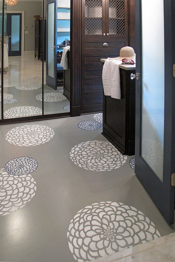 would you decorate your closet, flooring, painting, Stencil design on floor