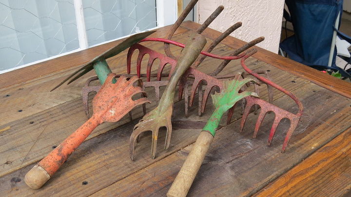 vintage tool potting bench, gardening, painted furniture, repurposing upcycling, rustic furniture