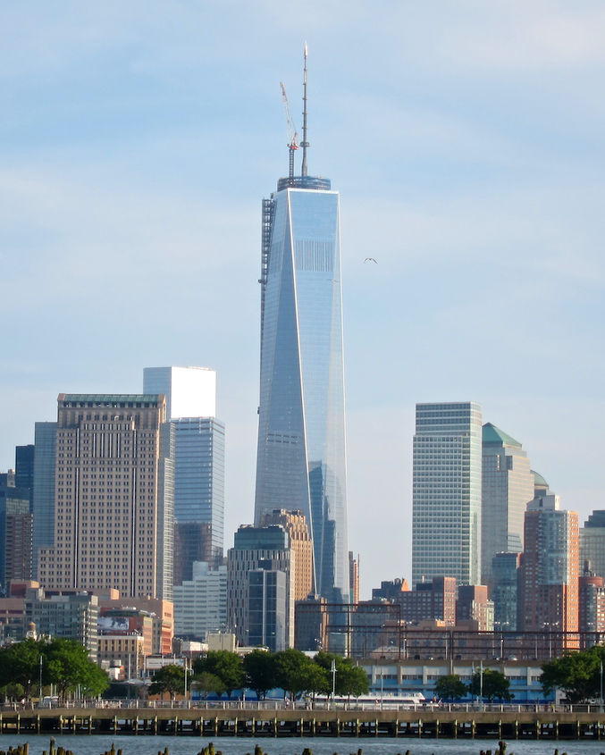 september 11th attacks in nyc and healing power of urban gardens, gardening, urban living, One World Trade Center formerly calledThe Freedom Tower as seen from The Greenway at the entrance north of the Christopher Street entry point