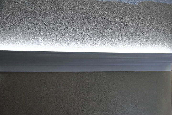 crown molding and led lighting, lighting, wall decor, woodworking projects