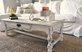 Shabby chic white coffee table re-do