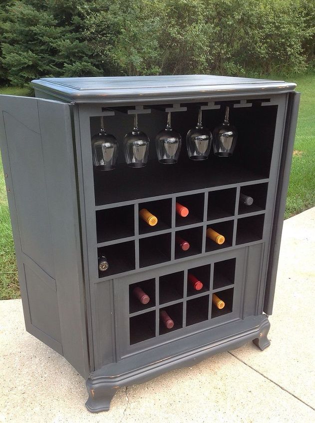 wine cabinet delight, painted furniture, repurposing upcycling, After