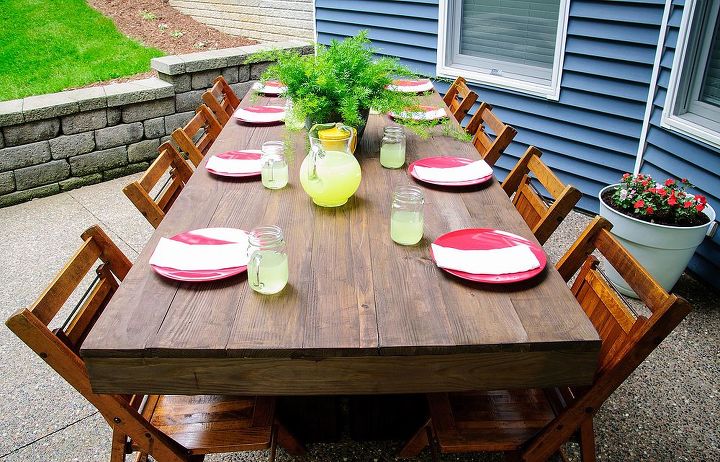 diy outdoor patio table, diy, how to, outdoor furniture, painted furniture