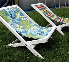 diy folding sling chairs, outdoor furniture, outdoor living, painted furniture, Of course I had to make a few for the kids Ana has plans for kid sized chairs too