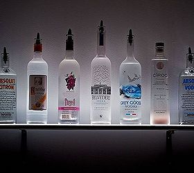 led lighted wall mounted liquor shelves bottle display