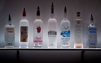 LED Lighted Wall Mounted Liquor Shelves Bottle Display