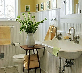 farmhouse bathrooms, bathroom ideas, diy, flooring, home decor, how to, repurposing upcycling, A gorgeous yellow Farmhouse bathroom